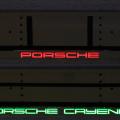Image: LED светящаяся авторамка Porsche Cayenne из нержавеющей стали со светящейся надписью