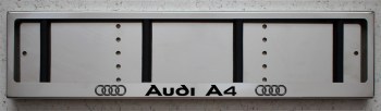 Номерная рамка Audi A4 для номера Ауди из нержавеющей стали